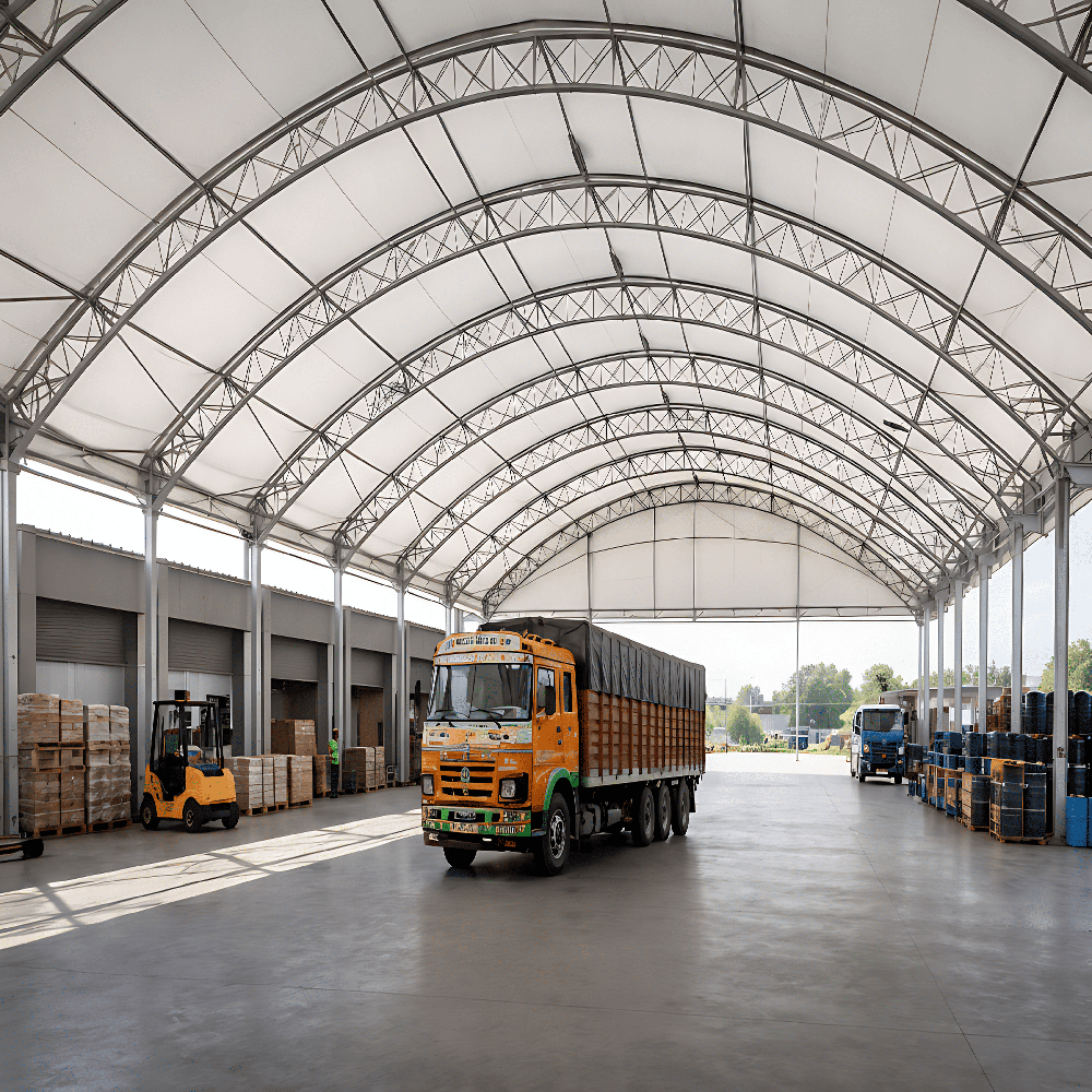 Industrial Roofing Solution Low Cost Structure - Color: Blue