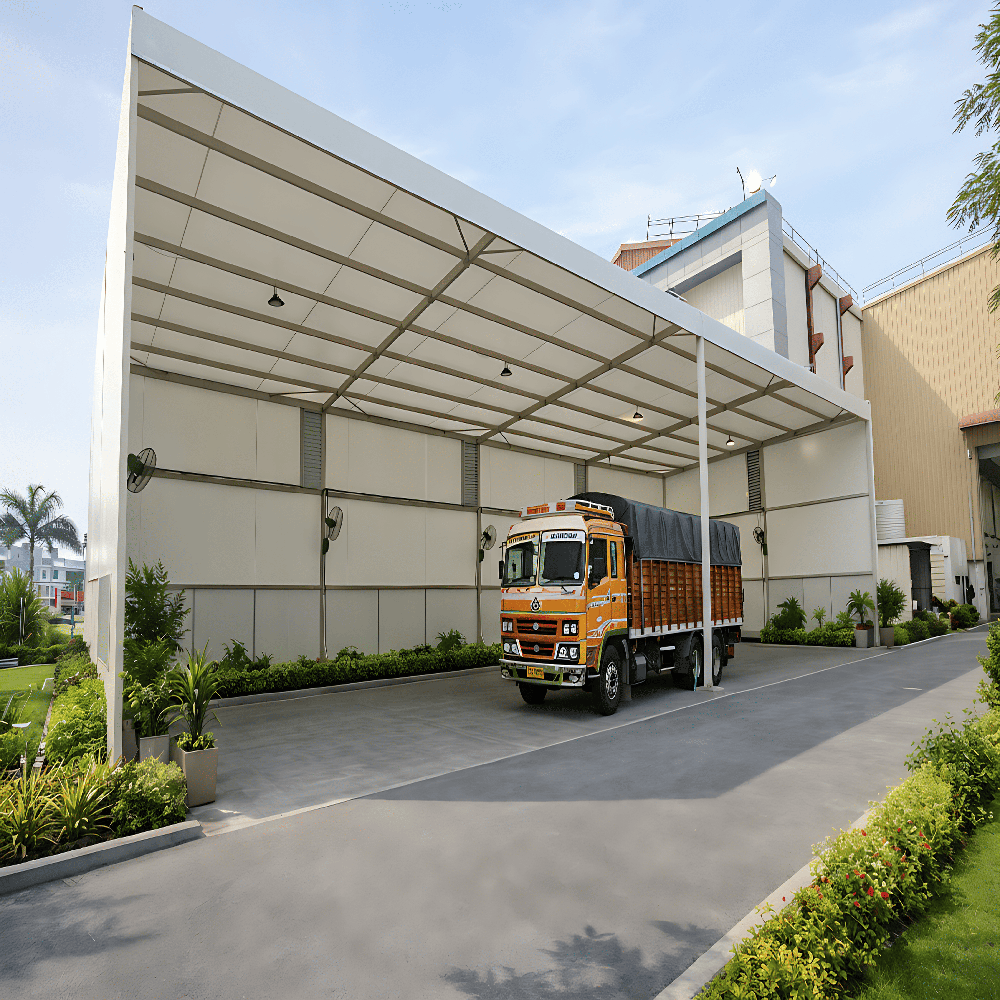 Industrial Roofing Solution Low Cost Structure - Color: Blue