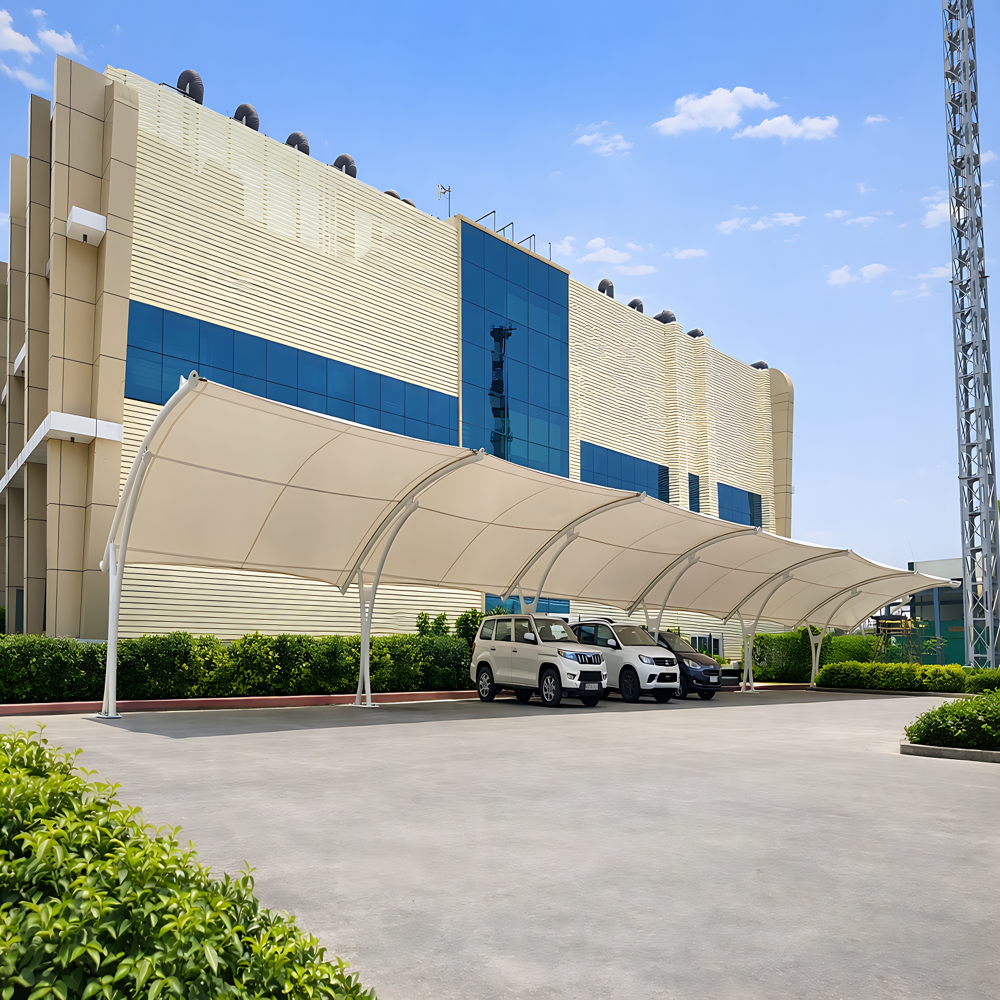 Tensile Car Shed - Color: White