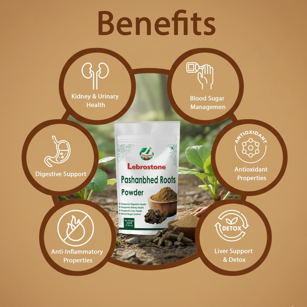 Lebrostone Pashanbhed Root Powder | Kidney Support | Detox & Digestive Health | Antioxidant| 200g