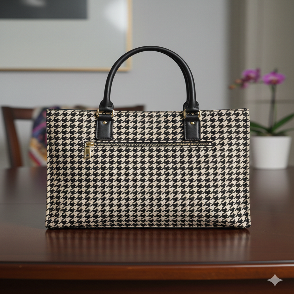 Printed Bag Fabric - Color: Black Beige