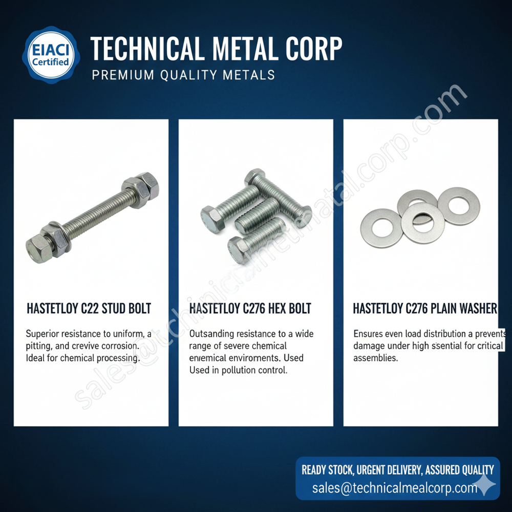 Hastelloy C22 Stud Bolt - Galvanized Gray, Industrial Use | Durable And Reliable For Heavy-duty Applications