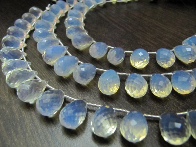 White Opalite Tear Drop 10x14mm Top Quality Gemstone Briolette Jewelry Making Beads Strand 8 Inches Sold Per Strand wholesale rate