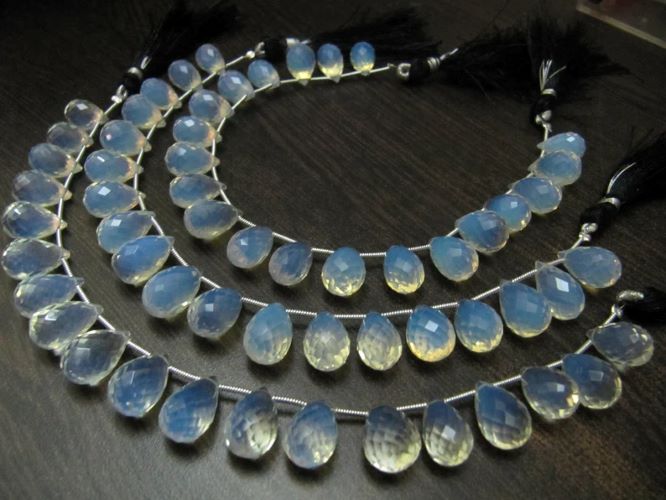 White Opalite Tear Drop 10x14mm Top Quality Gemstone Briolette Jewelry Making Beads Strand 8 Inches Sold Per Strand wholesale rate
