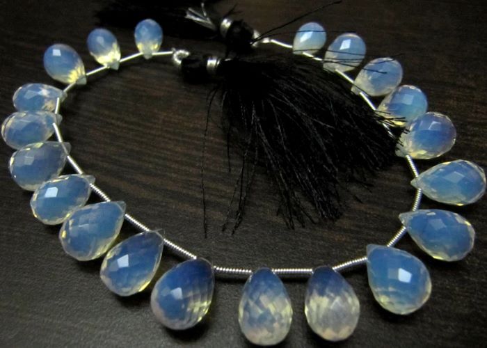White Opalite Tear Drop 10x14mm Top Quality Gemstone Briolette Jewelry Making Beads Strand 8 Inches Sold Per Strand wholesale rate