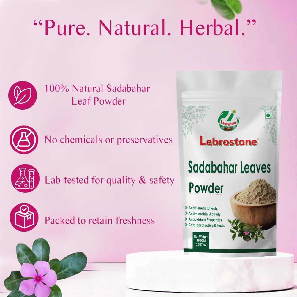 Lebrostone Sadabahar Leaves Powder | Heart Health, Brain Support & Healthy Blood Sugar | 100g