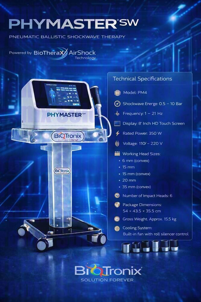Phymaster Shockwave Physiotherapy Machine for Professional Clinics
