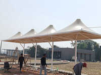 Tensile Fabric Canopy Structure - Dimension (l*w*h): Customizable As Per Project Requirements (example Shown: Approx. 10m X 5m X 4m)  Meter (m)