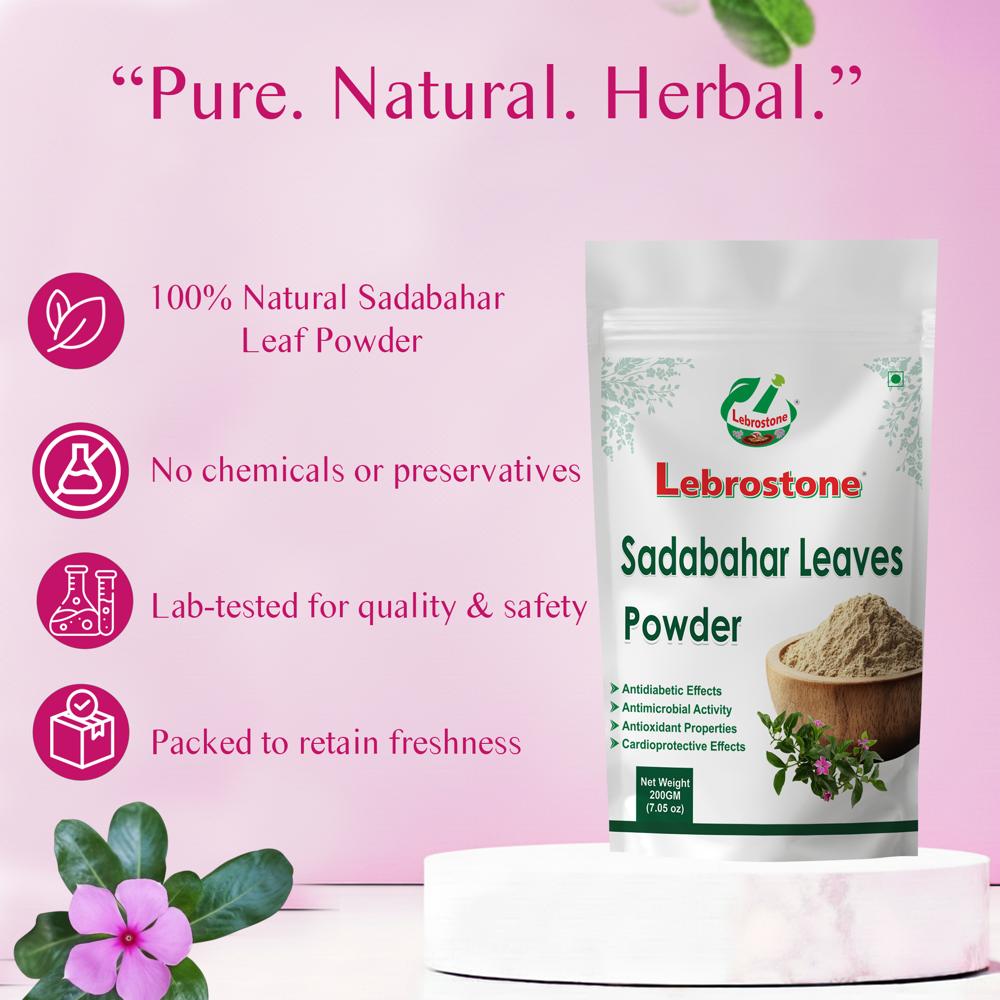 Lebrostone Sadabahar Leaves Powder | Ayurvedic Heart Health, Brain Support & Healthy Blood Sugar |200g