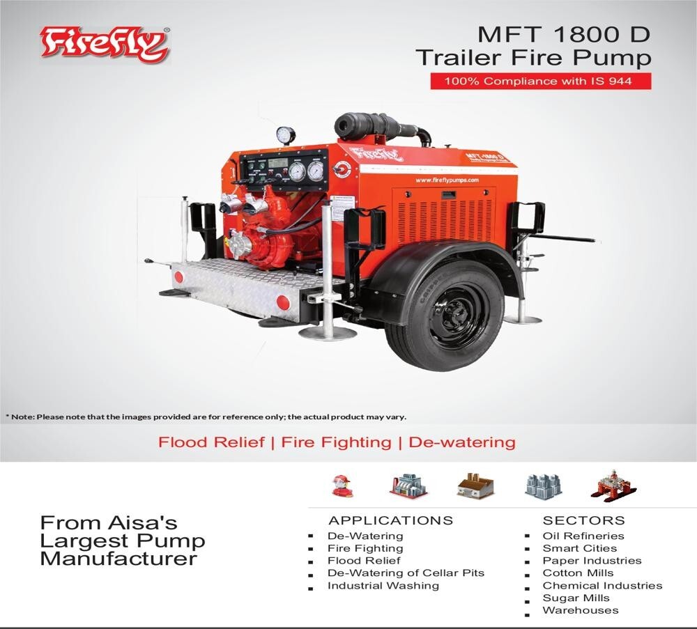 Skid Mounted Fire Pump (Mfs 1800-D) - Color: Red And Black
