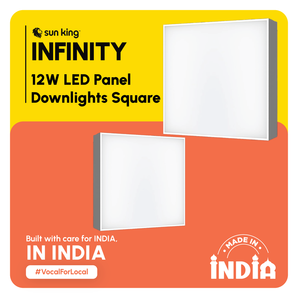 Sun King 12W Energy Efficient LED Square Surface Downlight (Available in Cool and Warm White)