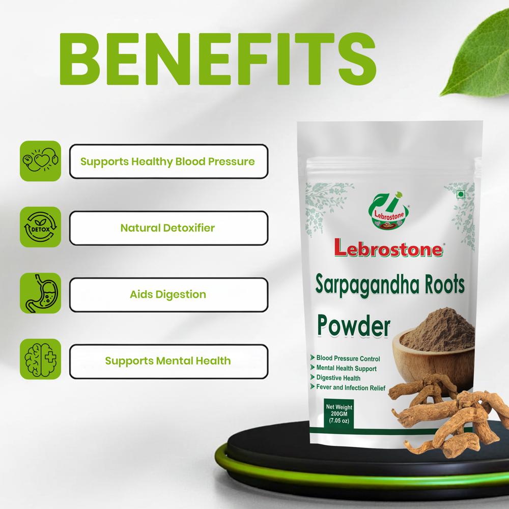 Lebrostone Sarpagandha Root Powder | Support, Mental Health & Detox| 200g