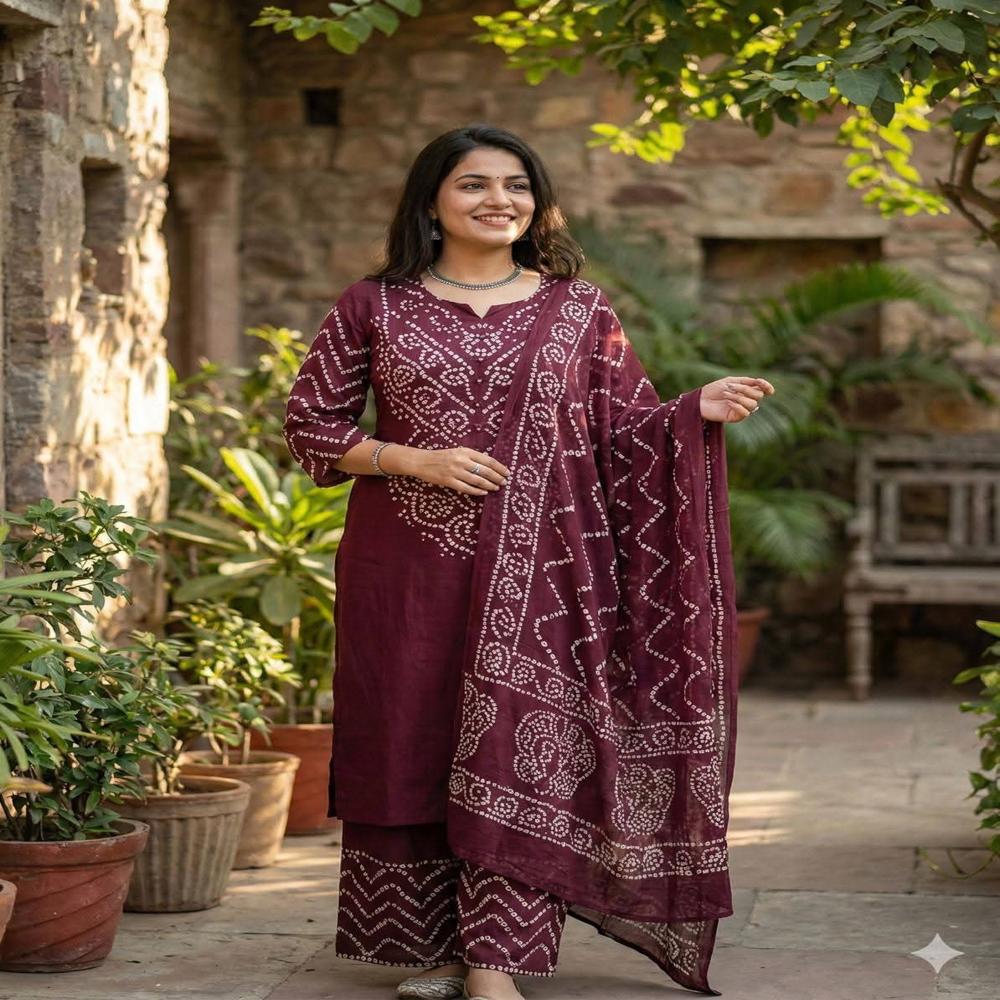 Designer Jaipur Print Cotton Ladies Suit Set