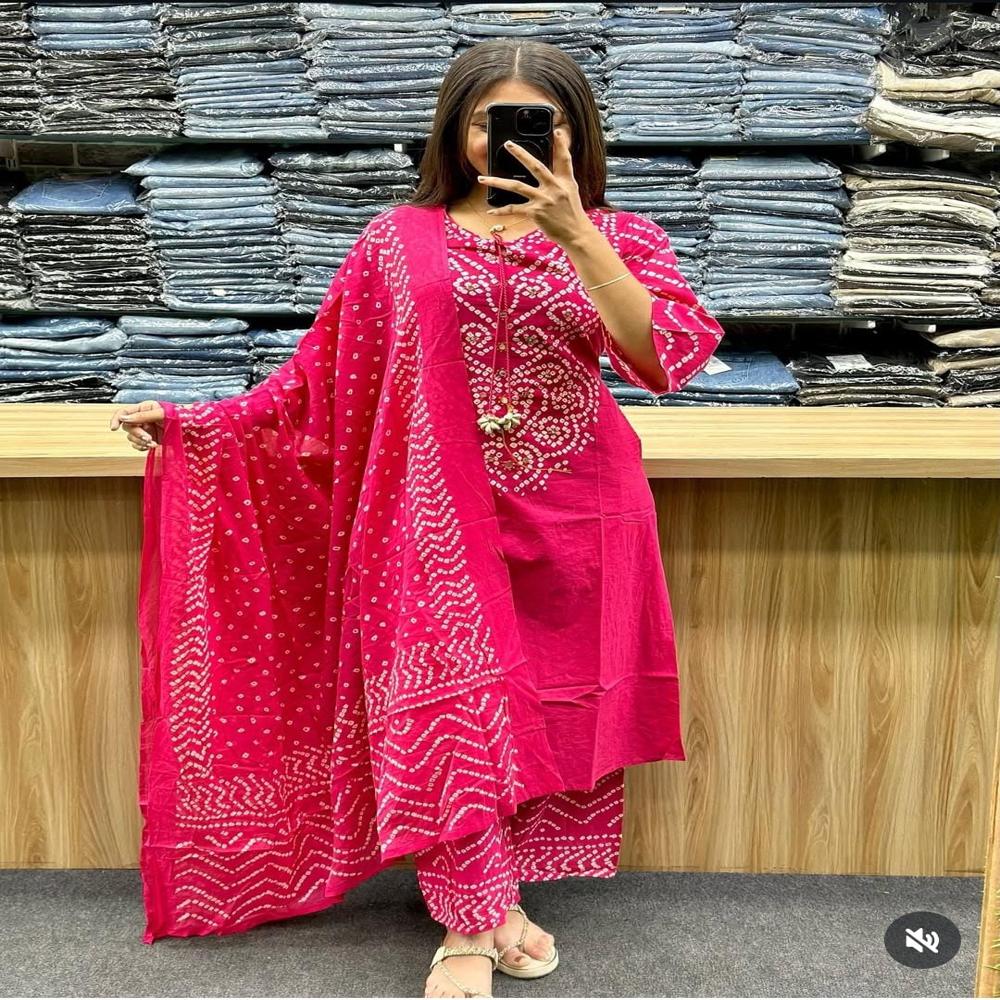 Designer Jaipur Print Cotton Ladies Suit Set