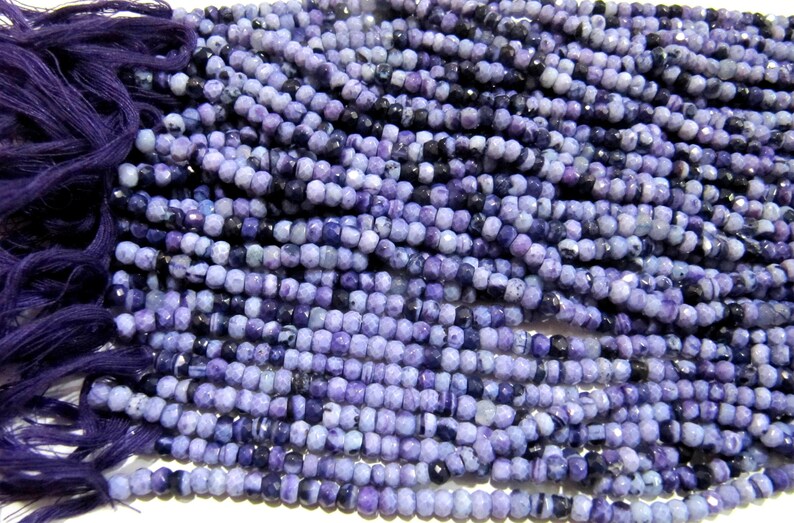 Natural Purple Opal Rondelle Faceted 3-4mm beads Jewelry Making Gemstone Beads Strand 13 inch Long
