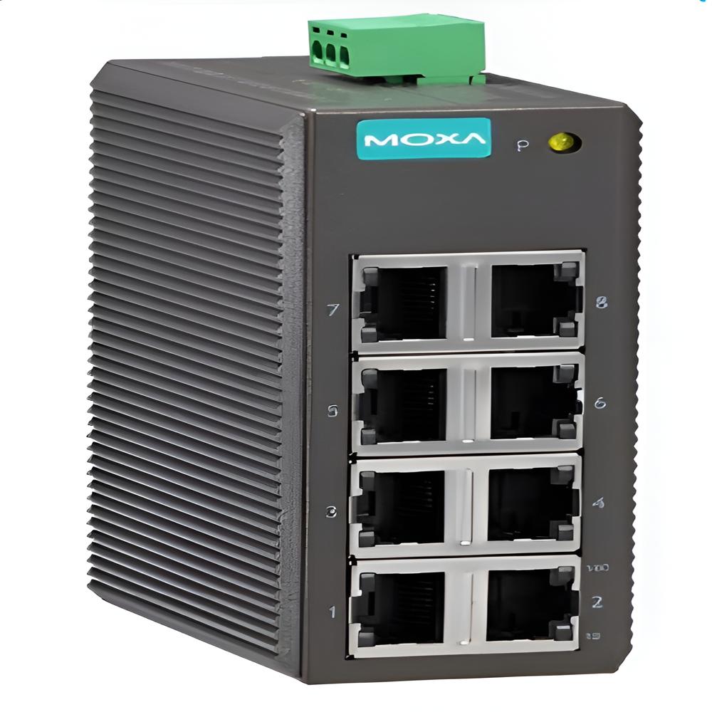 Moxa Eds 208 Unmanaged Ethernet Switches - Cable Length: 100  Meter (m)
