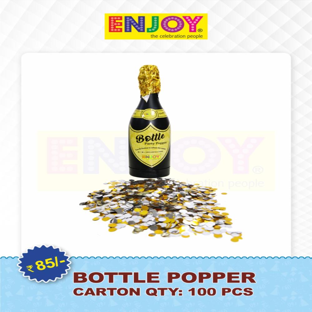 Cham pagne Bottle Confetti Popper -Enjoy
