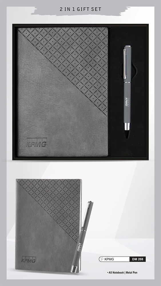 DM208 KPMG A5 Notebook And Metal Pen 2 In 1 Gift Set