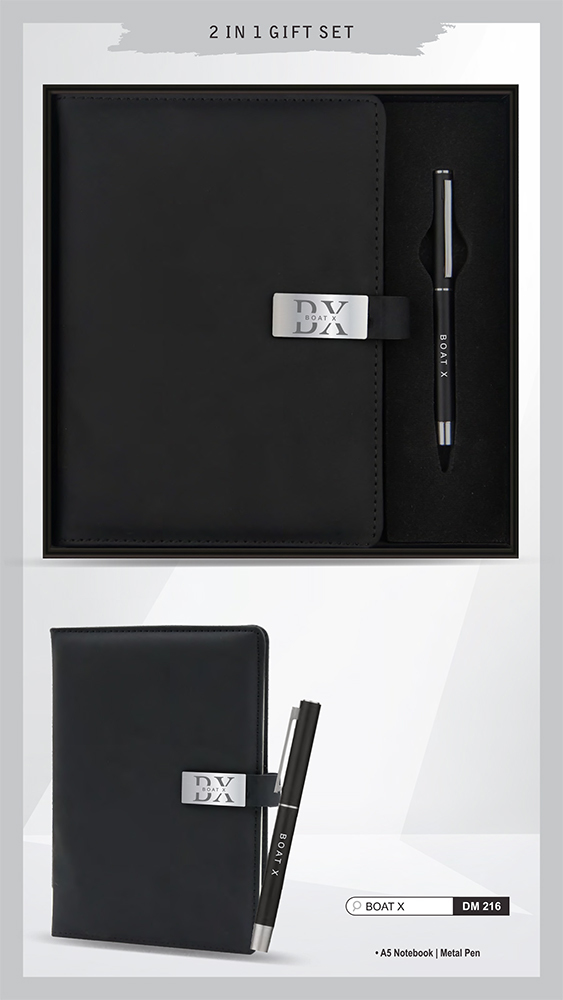 DM216 Boat X A5 Notebook And Metal Pen 2 In 1 Gift Set