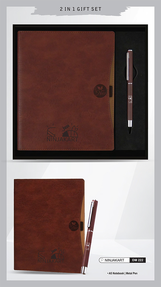 DM222 Ninjakart A5 Notebook And Metal Pen 2 In 1 Gift Set