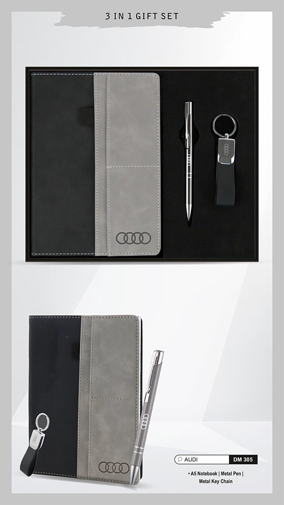 DM305 Audi A5 Notebook Metal Pen And Metal Key Chain Gift Set