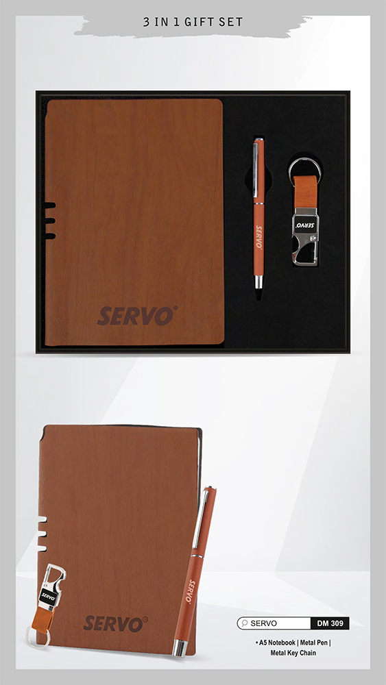 DM309 Servo A5 Notebook Metal Pen And Metal Key Chain Gift Set