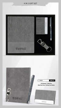 Dm411 Dpmi A5 Notebook Metal Pen Metal Key Chain And Visiting Card Holder Gift Set