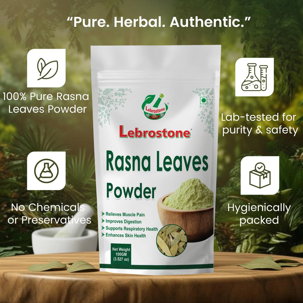 Lebrostone Rasna Leaves Powder Herbal Remedy for Joint & Muscle Health, Bone Strength, and Mobility Support(100gm)