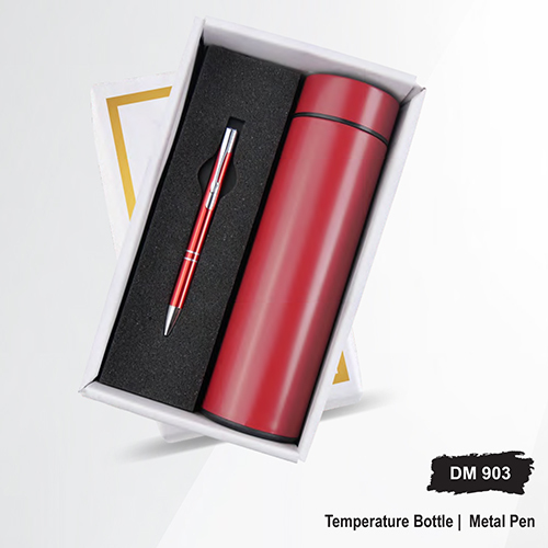 DM903 Temperature Bottle And Metal Pen Gift Set