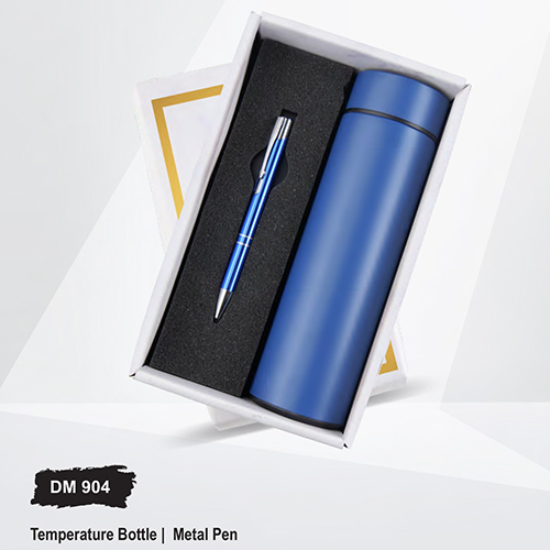 DM904 Temperature Bottle And Metal Pen Gift Set