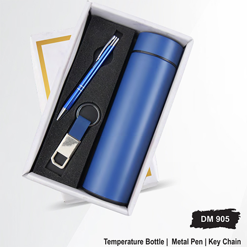 DM905 Key Chain Temperature Bottle And Metal Pen Gift Set