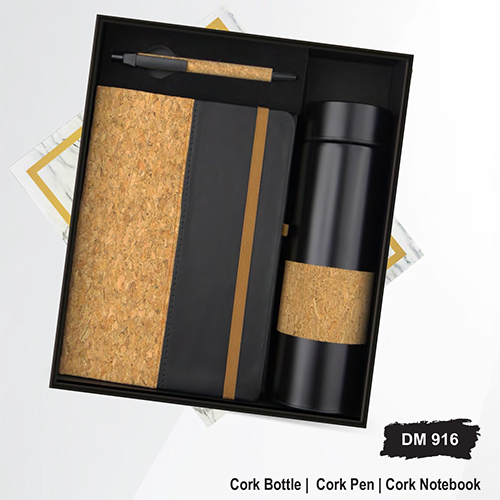 DM916 Cork Bottle Cork Pen And Cork Notebook Gift Set