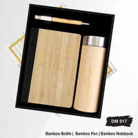 Dm917 Bamboo Bottle Bamboo Pen And Bamboo Notebook Gift Set