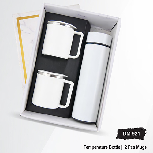 DM921 Temperature Bottle And 2 Pcs Mugs Gift Set