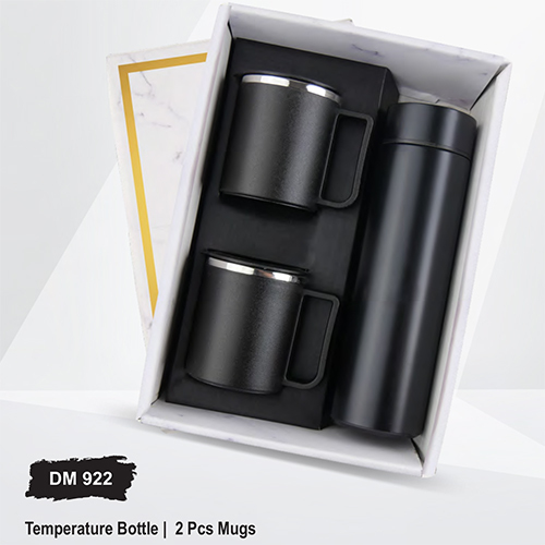 DM922 Temperature Bottle And 2 Pcs Mugs Gift Set