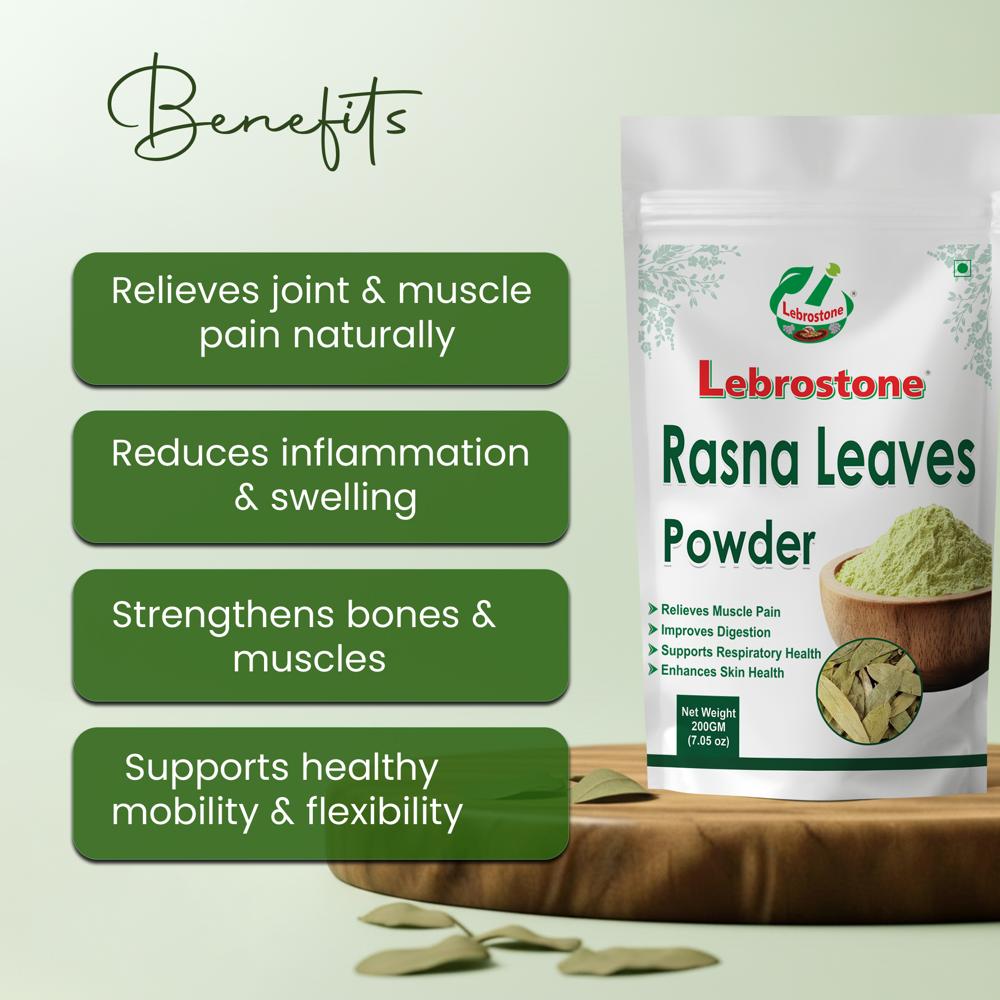 Lebrostone Rasna Leaves Powder Supports Joint Health, Muscle Strength, and Overall Mobility Naturally(200gm)