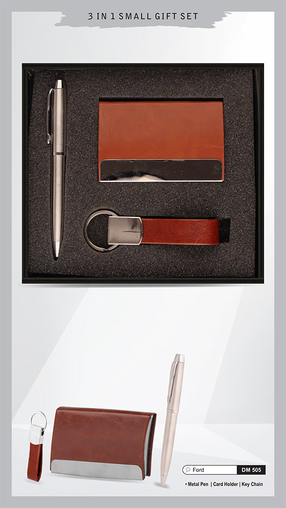 DM505 Ford Metal Pen Card Holder And Key Chain Gift Set