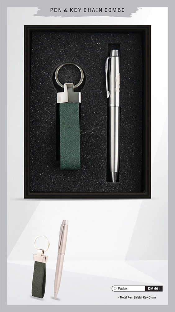 DM601 Fadex Metal Pen And Metal Key Chain Gift Set