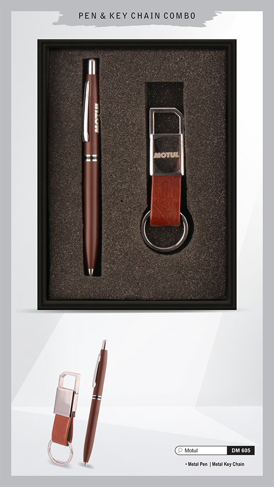 DM605 Motul Metal Pen And Metal Key Chain Gift Set
