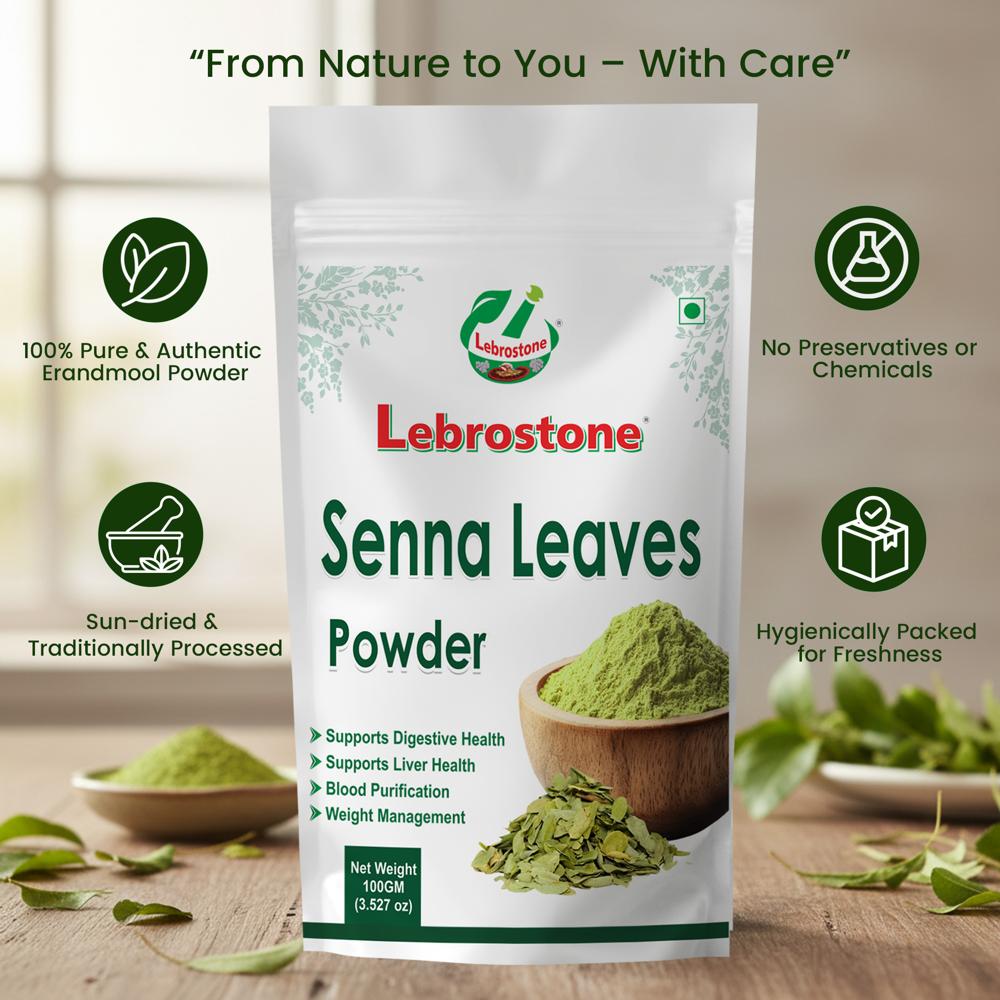 Lebrostone Senna Leaf Powder | Herbal Supplement for Constipation Relief, Digestion & Detox | 100g