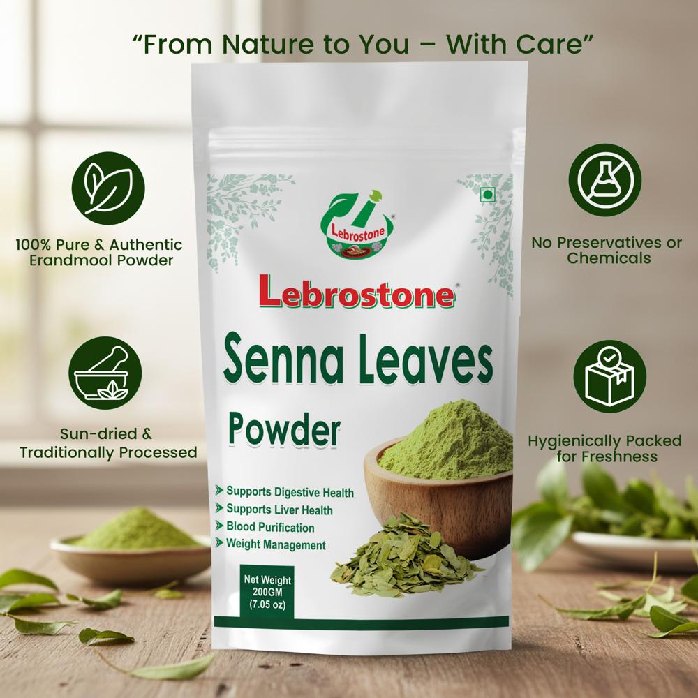 Lebrostone Senna Leaf Powder | Herbal Supplement for Constipation Relief, Digestion & Detox |200g