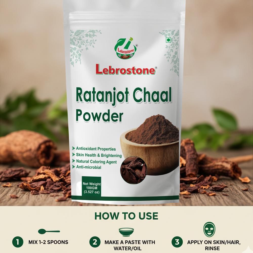 Lebrostone Ratanjot Chhal Herbal Powder  Antioxidant-Rich Powder for Skin Health & Natural Coloring(100gm)