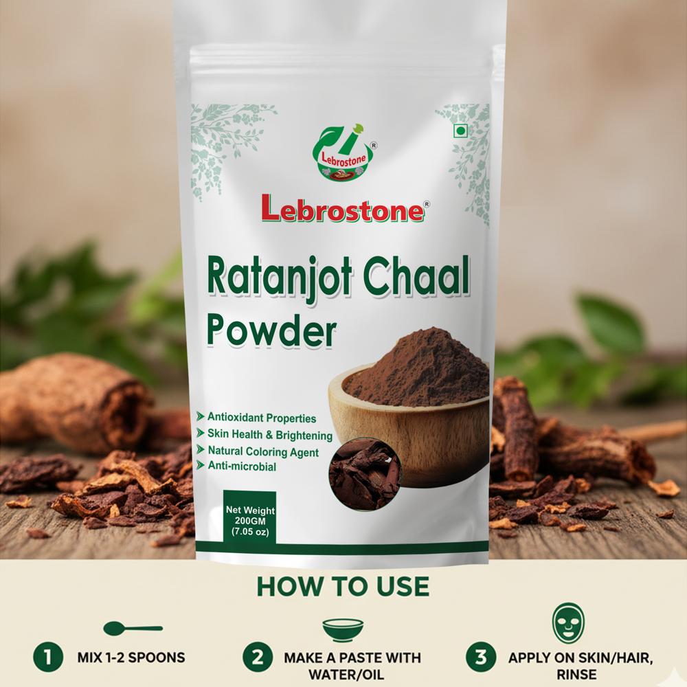 Lebrostone Ratanjot Chhal Herbal Powder  Antioxidant-Rich Powder for Skin Health & Natural Coloring(200gm)