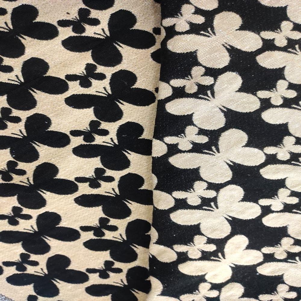 black beige bag fabric jacquard