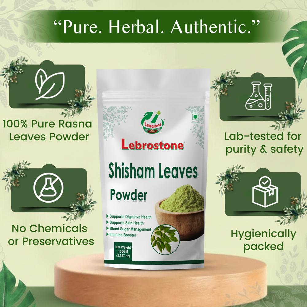 Lebrostone Shisham Leaves Herbal Powder Blood Detox, Healthy Skin & Natural Fever Relief(100gm)