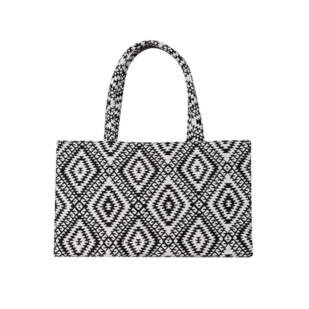 black & white jacquard bag fabric