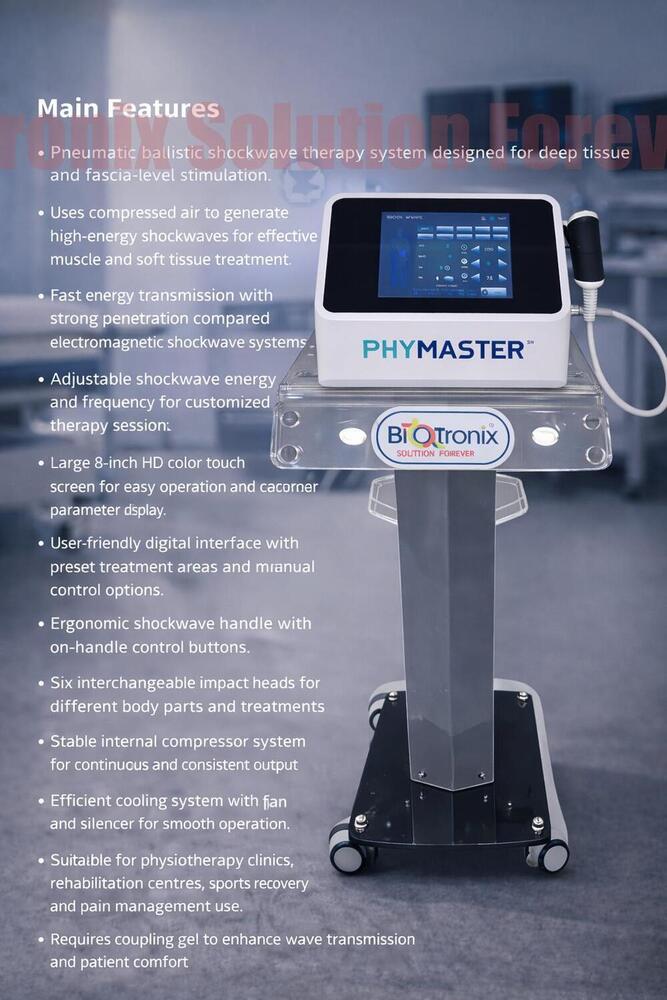 Phymaster Shockwave Physiotherapy Equipment for Orthopedic Pain Therapy
