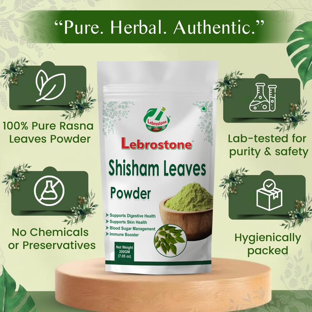 Lebrostone Shisham Leaves Herbal Powder  Blood Detox, Healthy Skin & Natural Fever Relief(200gm)