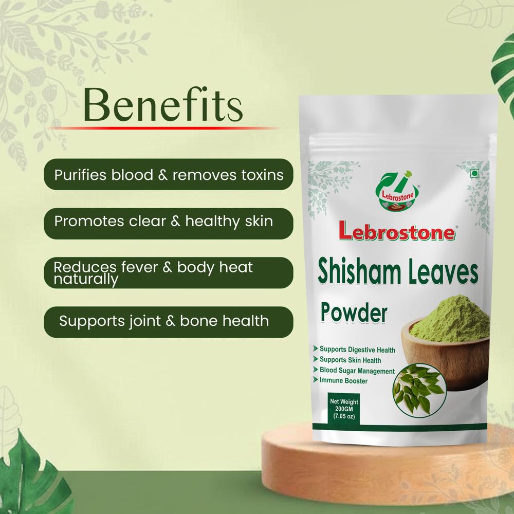 Lebrostone Shisham Leaves Herbal Powder  Blood Detox, Healthy Skin & Natural Fever Relief(200gm)