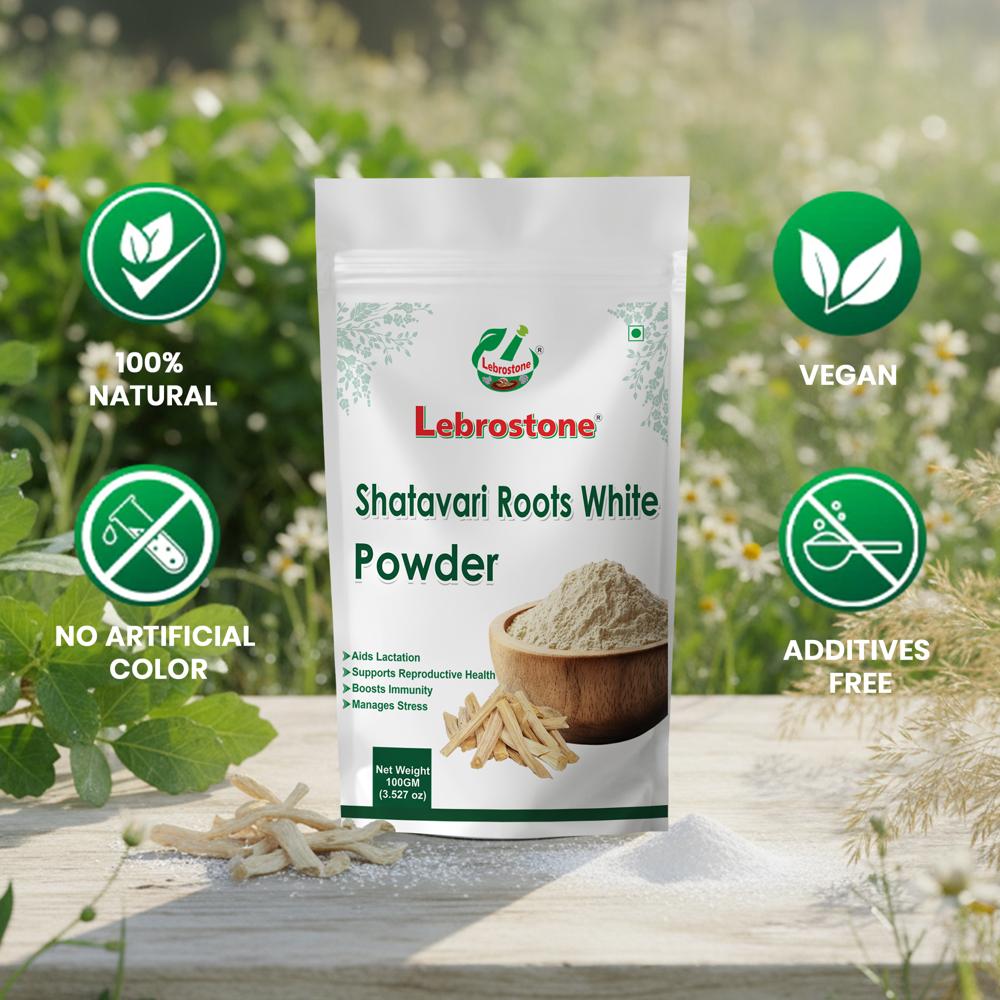 Lebrostone Shatavari  Root white Powder  Supports Lactation, Reproductive Health & Immunity(100gm)